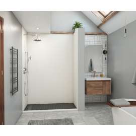 32 x 62 x 96 Swanstone(R) Modern Subway Tile Glue up Shower Wall Kit in White, MSMK963262.010