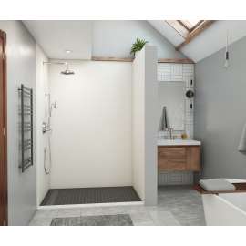 34 x 50 x 96 Swanstone(R) Modern Subway Tile Glue up Shower Wall Kit in White, MSMK963450.010