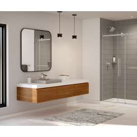 MSMK96-3636 36 x 36 x 96 Swanstone(R) Modern Subway Tile Glue up Shower Wall Kit in Limestone
