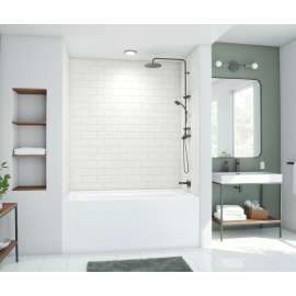 32 x 50 x 72 Swanstone(R) Metro Subway Tile Glue up Bathtub and Shower Wall Kit in White, MTMK723250.010