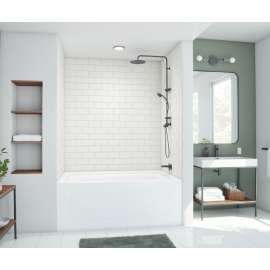 32 x 62 x 72 Swanstone(R) Metro Subway Tile Glue up Tub Wall Kit in White, MTMK723262.010