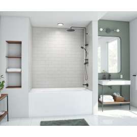 MTMK72-3442 34 x 42 x 72 Swanstone(R) Metro Subway Tile Glue up Bathtub and Shower Wall Kit in Birch