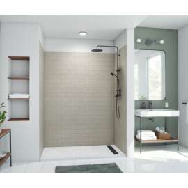 MTMK84-3636 36 x 36 x 84 Swanstone(R) Metro Subway Tile Glue up Shower Wall Kit in Limestone