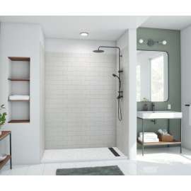 MTMK84-3650 36 x 50 x 84 Swanstone(R) Metro Subway Tile Glue up Shower Wall Kit in Birch