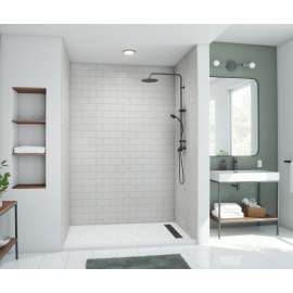 MTMK96-3650 36 x 50 x 96 Swanstone(R) Metro Subway Tile Glue up Shower Wall Kit in Birch
