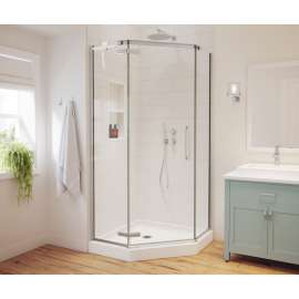 42 x 96 Swanstone(R) Metro Subway Tile Glue up Bathtub and Shower Single Wall Panel in White, MTMK9642.010
