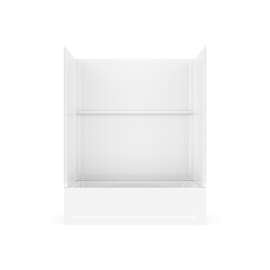 60 x 30 Optima(TM) Alcove Left Hand Drain Five Piece Reinforced Tub Shower in White, OP6030TSLA.010