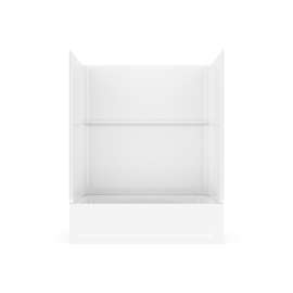 60 x 32 Optima(TM) Alcove Left Hand Drain Five Piece AFR Reinforced Tub Shower in White, OP6032TSMLA.010
