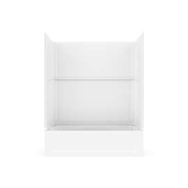 60 x 32 Optima(TM) Alcove Right Hand Drain Five Piece AFR Reinforced Tub Shower in White, OP6032TSMRA.010