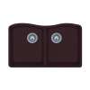 22 x 33 Granite Undermount Double Bowl Sink in Espresso, QU03322ED.170
