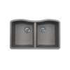 22 x 33 Granite Undermount Double Bowl Sink in Metallico, QU03322ED.173