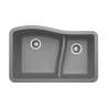 22 x 33 Granite Undermount Double Bowl Sink in Metallico, QU03322LS.173