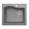 22 x 25 Granite Drop in Single Bowl Sink in Metallico, QZ02522SB.173
