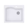 22 x 25 Granite Drop in Single Bowl Sink in Opal White, QZ02522SB.210