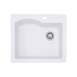 22 x 25 Granite Drop in Single Bowl Sink in Opal White, QZ02522SB.210