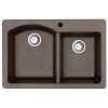 22 x 33 Granite Drop in Double Bowl Sink in Espresso, QZ03322DB.170