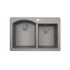 22 x 33 Granite Drop in Double Bowl Sink in Metallico, QZ03322DB.173