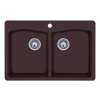 22 x 33 Granite Drop in Double Bowl Sink in Espresso, QZ03322ED.170