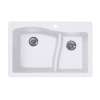 22 x 33 Granite Drop in Double Bowl Sink in Opal White, QZ03322LS.210