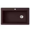 22 x 33 Granite Drop in Single Bowl Sink in Espresso, QZ03322SB.170