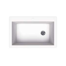 22 x 33 Granite Drop in Single Bowl Sink in Opal White, QZ03322SB.210