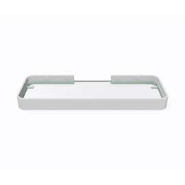 White Rectangular Metal and Glass Shelf, RECSHELF.001
