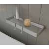 Odile Suite Rectangular Shelf with Clear Glass in Brushed Chrome, RECSHELF.003