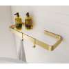 Odile Suite Rectangular Shelf with Clear Glass in Brushed Gold, RECSHELF.004