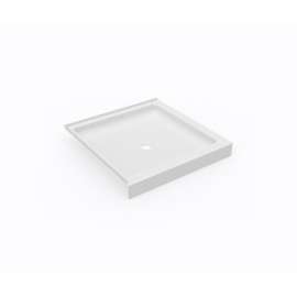 36 x 36 Swanstone(R) Corner Shower Pan with Center Drain in White, SD03636MD.010