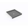 36 x 36 Swanstone(R) Corner Shower Pan with Center Drain Ash Gray, SD03636MD.203