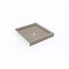 36 x 36 Swanstone(R) Corner Shower Pan with Center Drain Limestone, SD03636MD.218