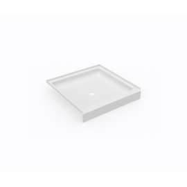32 x 32 Swanstone(R) Alcove Shower Pan with Center Drain in White, SF03232MD.010