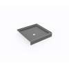 32 x 32 Swanstone(R) Alcove Shower Pan with Center Drain Ash Gray, SF03232MD.203