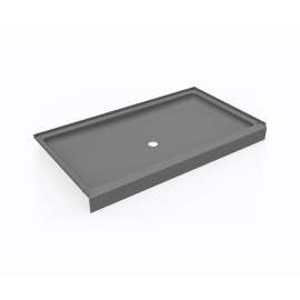 SS-3460 34 x 60 Swanstone(R) Alcove Shower Pan with Center Drain Ash Gray