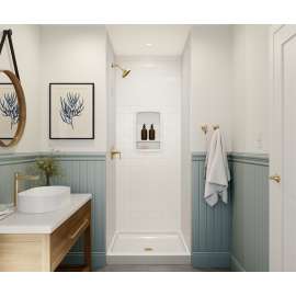 SS-3636 36 x 36 Swanstone(R) Alcove Shower Pan with Center Drain Coastal Sands