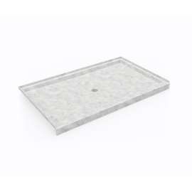 SS-3660 36 x 60 Swanstone(R) Alcove Shower Pan with Center Drain in Ice