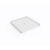 37 x 38 Swanstone(R) Alcove Shower Pan with Center Drain in White, SF03738MD.010