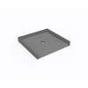 37 x 38 Swanstone(R) Alcove Shower Pan with Center Drain Ash Gray, SF03738MD.203