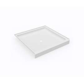 42 x 42 Swanstone(R) Alcove Shower Pan with Center Drain in White, SF04242MD.010