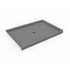42 x 60 Swanstone(R) Alcove Shower Pan with Center Drain Ash Gray, SF04260MD.203