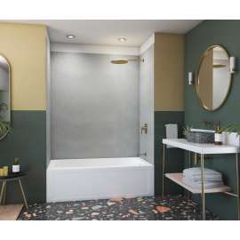 SMMK72-3442 34 x 42 x 72 Swanstone(R) Smooth Glue up Bathtub and Shower Wall Kit in Ash Gray