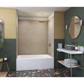 SMMK72-3442 34 x 42 x 72 Swanstone(R) Smooth Glue up Bathtub and Shower Wall Kit in Limestone