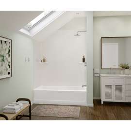 SMMK72-4262 42 x 62 x 72 Swanstone(R) Smooth Glue up Bathtub and Shower Wall Kit in Coastal Sands