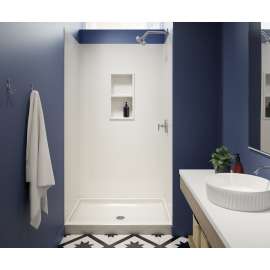 SMMK84-3636 36 x 36 x 84 Swanstone(R) Smooth Glue up Shower Wall Kit in Coastal Sands