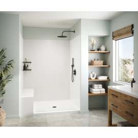 SMMK84-3650 36 x 50 x 84 Swanstone(R) Smooth Glue up Shower Wall Kit in Coastal Sands