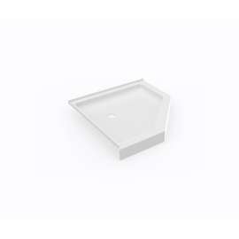 36 x 36 Swanstone(R) Corner Shower Pan with Center Drain in White, SN00036MD.010
