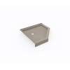 36 x 36 Swanstone(R) Corner Shower Pan with Center Drain Limestone, SN00036MD.218