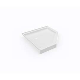 38 x 38 Swanstone(R) Corner Shower Pan with Center Drain in White, SN00038MD.010
