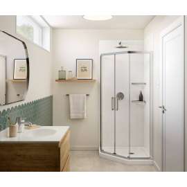 SS-38NEO 38 x 38 Swanstone(R) Corner Shower Pan with Center Drain Coastal Sands