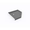 38 x 38 Swanstone(R) Corner Shower Pan with Center Drain in Ash Gray, SN00038MD.203
